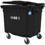 Gsg24 konteiner indas na pr&uuml;gi, kommunaalj&auml;&auml;tmed PZH EN 840-2 DIN 1100L - must