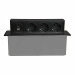 Plastrol Baldinis pesa Sisseehitatud, 3 Schuko pistikupesa, 1x USB-A pesa, 1x USB-C pesa