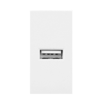 Orno NOEN USB, 22.5x45 mm modular port with USB charger, 2.1A 5V DC, white