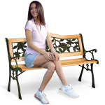 Park Park bench with backrest 123.5 x 74 x 48 cm Sofotel Gardi Rose