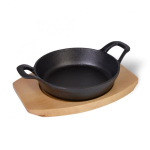 Fissman Frying pan 18x4.5cm with two handles on a wooden stand (cast iron)