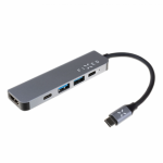 Fikseeritud Fikseeritud | 5-pordiline USB-C HUB Mini s&uuml;learvutitele ja tahvelarvutitele | FIXHU-MN-GR | Hall
