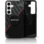Mercedes Mercedes Case AMG Double Layer Rhombs MagSafe for Samsung Galaxy S25+ black-red