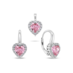 Brilio Brilio Silver Silver heart jewelry set with zircons SET273WP (earrings, pendant)