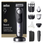 Braun BeardTrimmer 9 BT9560 habemetrimmer Patarei 52 2 cm M&auml;rg ja kuiv Must, H&otilde;be
