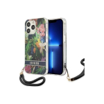 Case Case Guess GUHCP13LHFLSB iPhone 13 Pro / 13 6.1" blue/blue hardcase Flower Strap