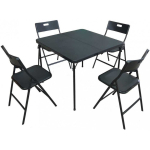 Outdoor Outdoor furniture set Saska Garden Set CATERINGOWY Tourist table folding 86.5x86.5x71CM I 4 KRZESŁA Black