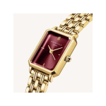 Rosefield Octagon XS Burgundy Sunray Steel Gold Watch OBGSG-O83