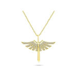 Brilio Brilio Silver Brilio Silver Stylish gold-plated pendant Angel sword with zircons NCL144Y