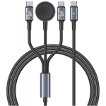 Kabelis Kabelis USAMS Huan Series SJ754 72W USB-C - USB-C + USB-C + juhtmevaba laadija kellale tarnish