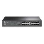 TP-Link TL-SG1016PE v&otilde;rgul&uuml;liti Juhitav L2 Gigabit Ethernet (10/100/1000) Power over Ethernet tugi Must