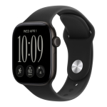 Apple Watch Series 12 (GPS) 42 mm must alumiiniumkorpus ja must spordiv&ouml;&ouml;, S/M