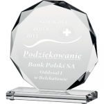 Tryumf Engraved glass trophy H19 cm