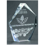 Tryumf Engraved glass trophy with case