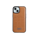 Case Case Audi Synthetic Leather MagSafe iPhone 15 Plus / 14 Plus 6.7" brown/brown hardcase AU-TPUPCMIP15M-GT/D3-BN