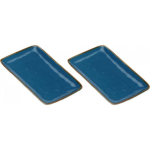 Rose&Tulipani Set of 2 rectangular Concerto Blu Avio - Granatowy, 27 x 19 cm