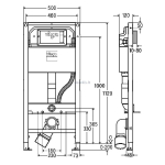 Toilet Toilet frame Viega Prevista, with bidet connection