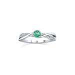 Silvego Silver ring with real natural emerald, size: 55 (JJJR1100ER)