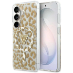 Dėklas Dėklas Guess IML Leopard Print Triangle MagSafe Samsung Galaxy S26, pramoninis ruda