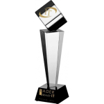 Tryumf Engraved glass trophy with case + paint filler