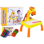 Lean Lean Cars DINOSAUR TABLE MIT PROJECTOR FOR DRAWING + ACCESSORIES Yellow COLOUR