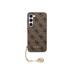 Original Original GUESS Front Panel Case GUHCS24SGF4GBR for Samsung S24 (4G Charm/Brown)