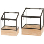 4Living Greenhouse with wooden box 2 pcs