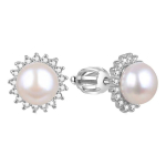 Beneto Silver earrings with real pearl AGUP1656PS