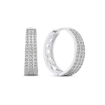 Brilio Brilio Silver Shiny silver hoop earrings with zircons EA459W