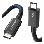 BlitzWolf BW-HDC8 240W USB-C kuni USB-C kaabel, 0,5m (must)
