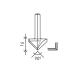 V-kujulise V-kujulise ristgravitatsiooni frees LEMAN F4328-700-13, 20 mm, 8 mm