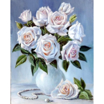 Beldizart Bouquet of white roses 40*50 cm WD2617
