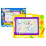Lean Drawing board with stamps and colorful background