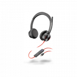 Poly Poly Blackwire 8225 USB-C stereo headset + USB-C/A adapter, ANC, MS Teams