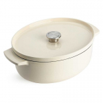 KitchenAid garnek żeliwny ovalny 5.6L Almond Creamy
