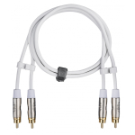 Fuj:tech 2 x RCA uros &ndash; 2 x RCA uros, 1 m, valkoinen
