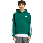 Meeste Meeste adidas Essentials 3-Stripes Fleece t&auml;ispikk kapuutsiga jakk roheline KZ1412 (S)