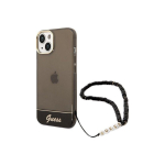 Case Case Guess GUHCP14MHGCOHK iPhone 14 Plus 6.7 Inch Black/Black Hard Case Transparent Pearl Strap
