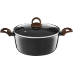 Pot Pot with coating Qualum Basic Stone Edition Darkwood 28 cm AMBITION