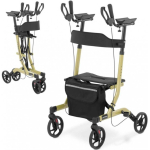 Uniprodo Four-wheel folding walker for seniors with seat and basket up to 136 kg