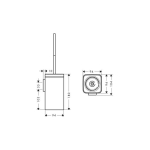 Toilet Toilet brush Hansgrohe, AXOR, wall-mounted, Gold optic splava