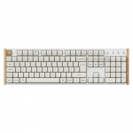 Keychron K10 HE SE 100 % m&auml;ngun&auml;pp&auml;istik, valge/puit
