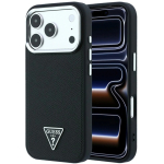 Guess Grained Triangle Logo MagSafe kate iPhone 17 Pro Max / 18 Pro Max &ndash; Musta