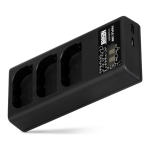 Laadija Laadija - Newell CD-USB-C Kolmekanaliline laadija Canon LP-E6 akudele USB-C, Micro USB, must