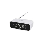 Adler Alarm Clock with Wireless Charger AD 1192W AUX in, White, Alarm function