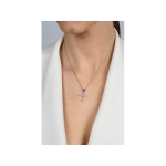 Brilio Brilio Silver Silver pendant with pink zircons Cross PT84WP