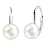 Silvego Silver earrings with white Swarovski &reg; Crystals pearl VSW018ELPS