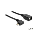 DeLOCK USB micro-B - USB 2.0-A, 0.5m USB-kaabel 0,5 m Micro-USB B USB A Must