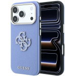 Guess Grained & Big Resin Logo kaitse&uuml;mbris iPhone 18 Pro / 17 Pro jaoks, sinine