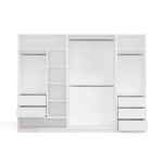 OPENO OPENO Modular Wardrobe SET 260/200 VALGE Sahtlid, Rippredelid, Riiulid &ndash; Suur &ndash; Magamistuba